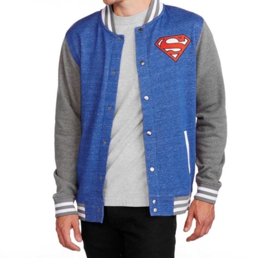 Superman Varsity Jacket Size L Euc - image 1